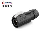 Waterproof Electrical Push Pull Connector M12 3A IP67 6 Pin For Power System