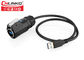Prise d'Usb de câble de M24 USB3.0 pour le PB rapide de transmission d'interface de moto IP65 IP67 avec le câble de 0.5m fournisseur